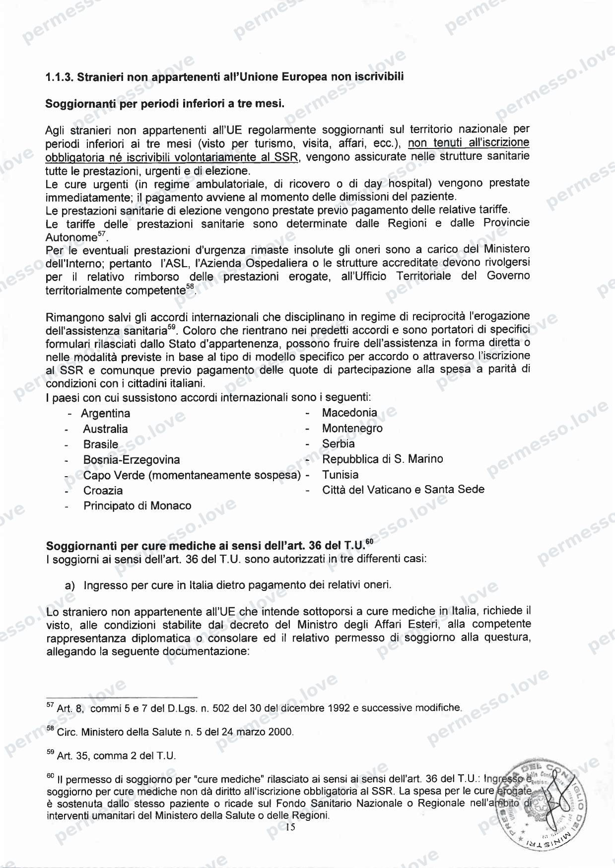 Accordo Stato-Regioni sulla assistenza sanitaria agli stranieri in Italia (2012, Rep. N 255/CSR) - pagina 18/65