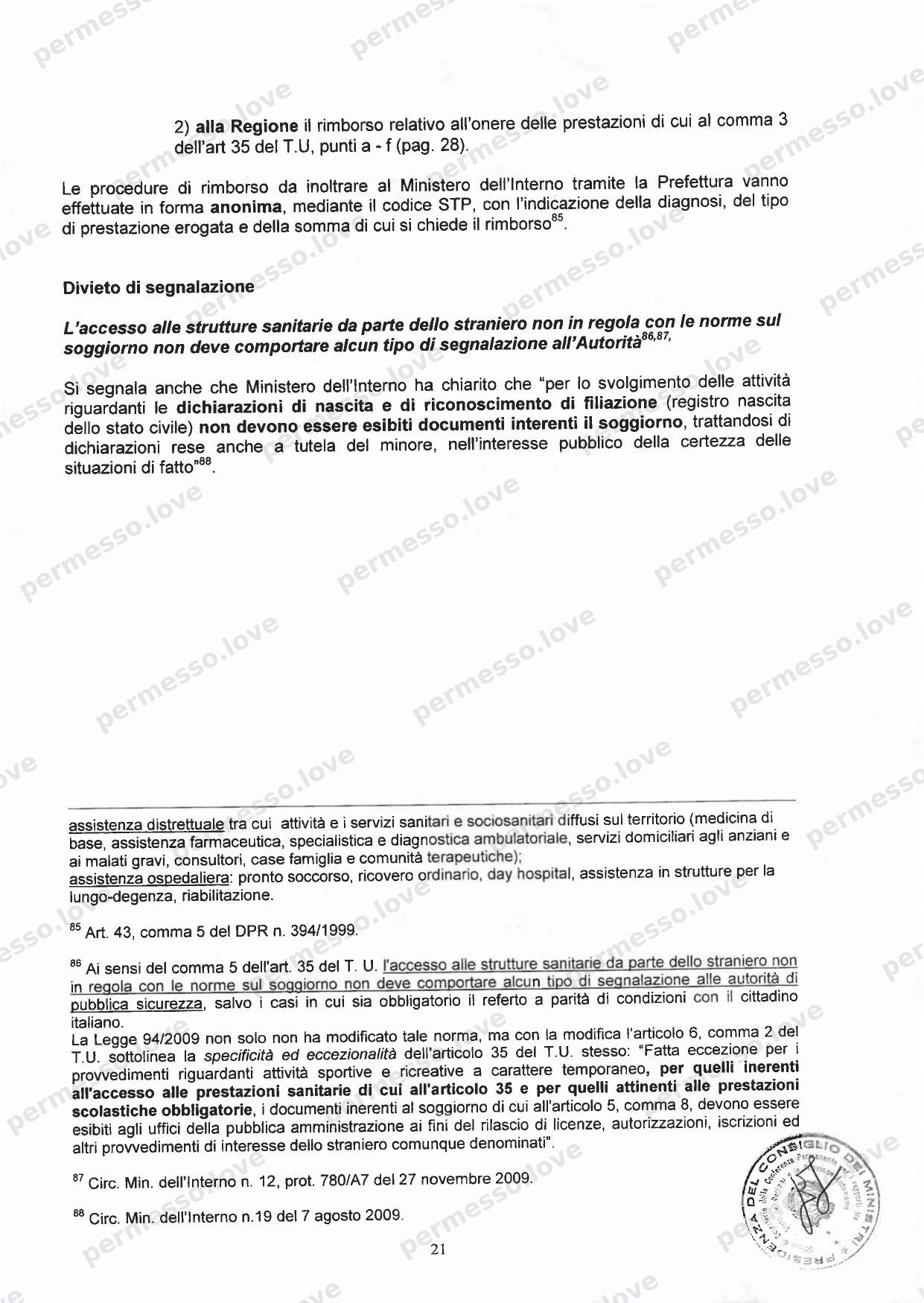 Accordo Stato-Regioni sulla assistenza sanitaria agli stranieri in Italia (2012, Rep. N 255/CSR) - pagina 24/65