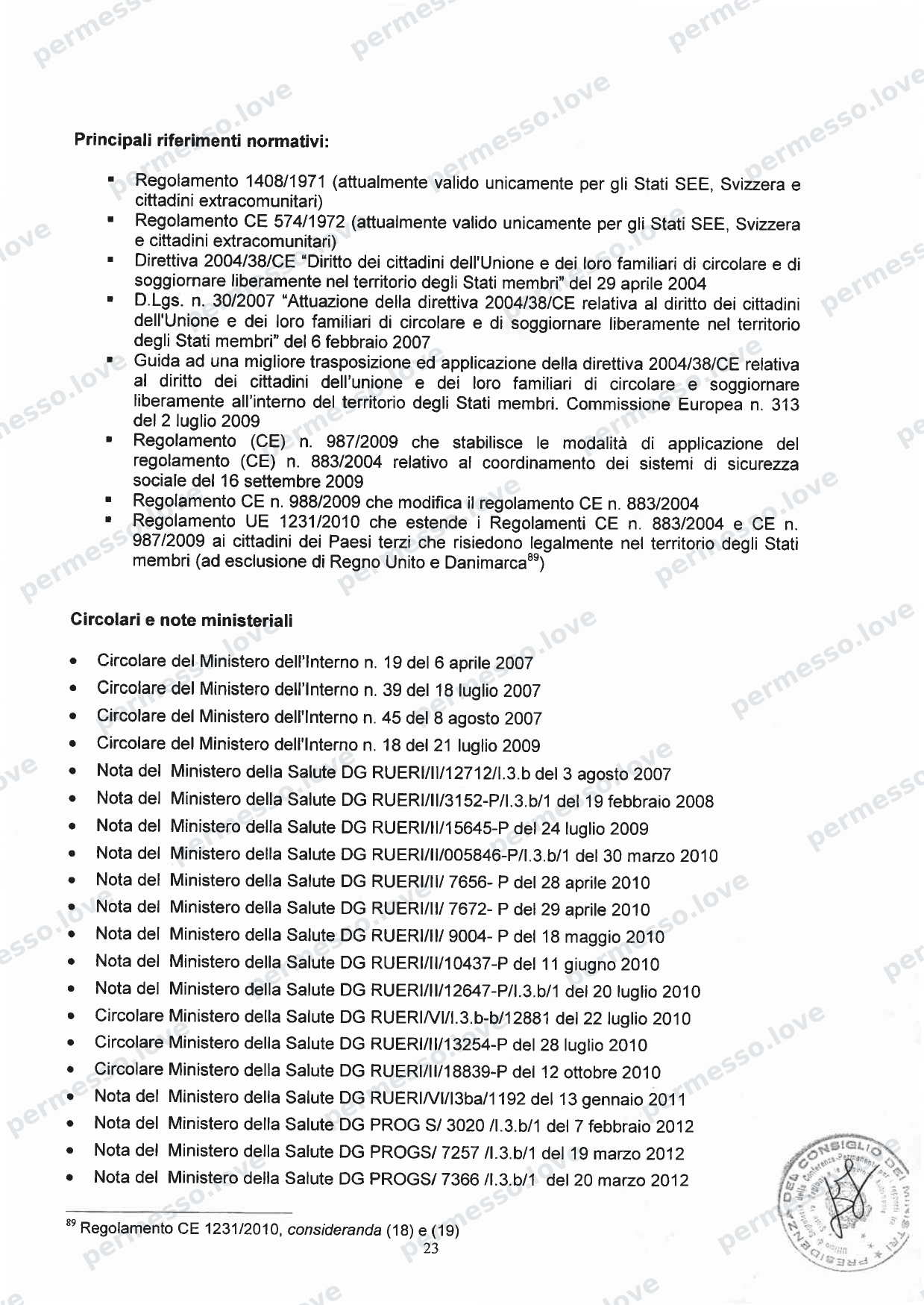 Accordo Stato-Regioni sulla assistenza sanitaria agli stranieri in Italia (2012, Rep. N 255/CSR) - pagina 26/65
