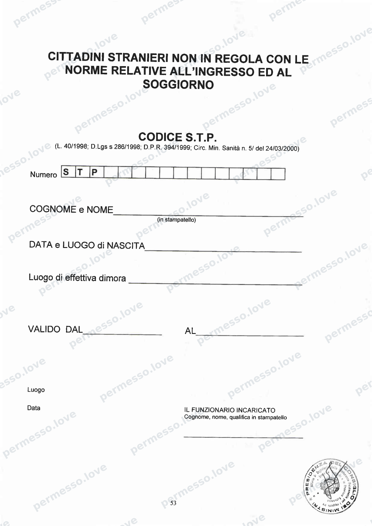 Accordo Stato-Regioni sulla assistenza sanitaria agli stranieri in Italia (2012, Rep. N 255/CSR) - pagina 56/65