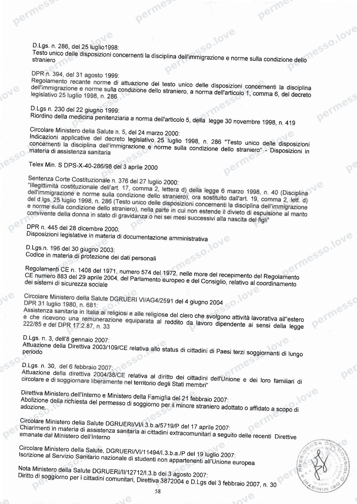 Accordo Stato-Regioni sulla assistenza sanitaria agli stranieri in Italia (2012, Rep. N 255/CSR) - pagina 61/65