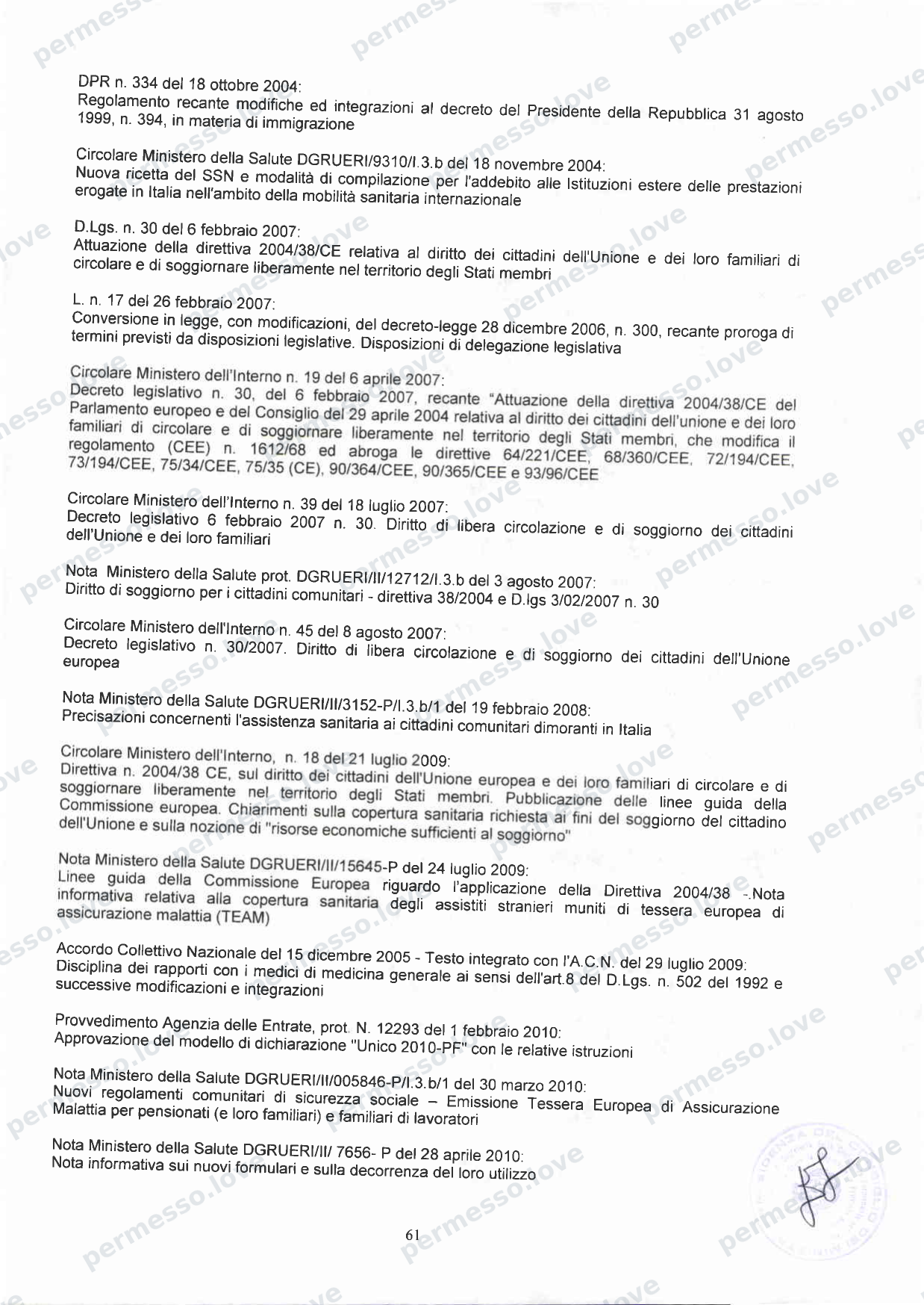 Accordo Stato-Regioni sulla assistenza sanitaria agli stranieri in Italia (2012, Rep. N 255/CSR) - pagina 64/65
