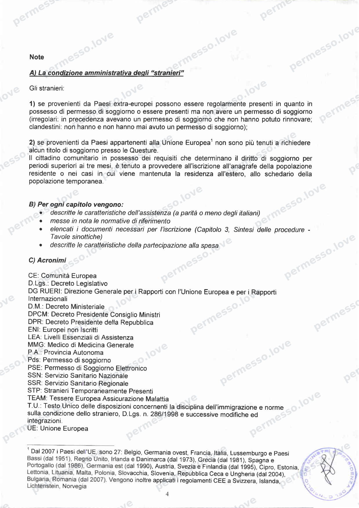 Accordo Stato-Regioni sulla assistenza sanitaria agli stranieri in Italia (2012, Rep. N 255/CSR) - pagina 7/65