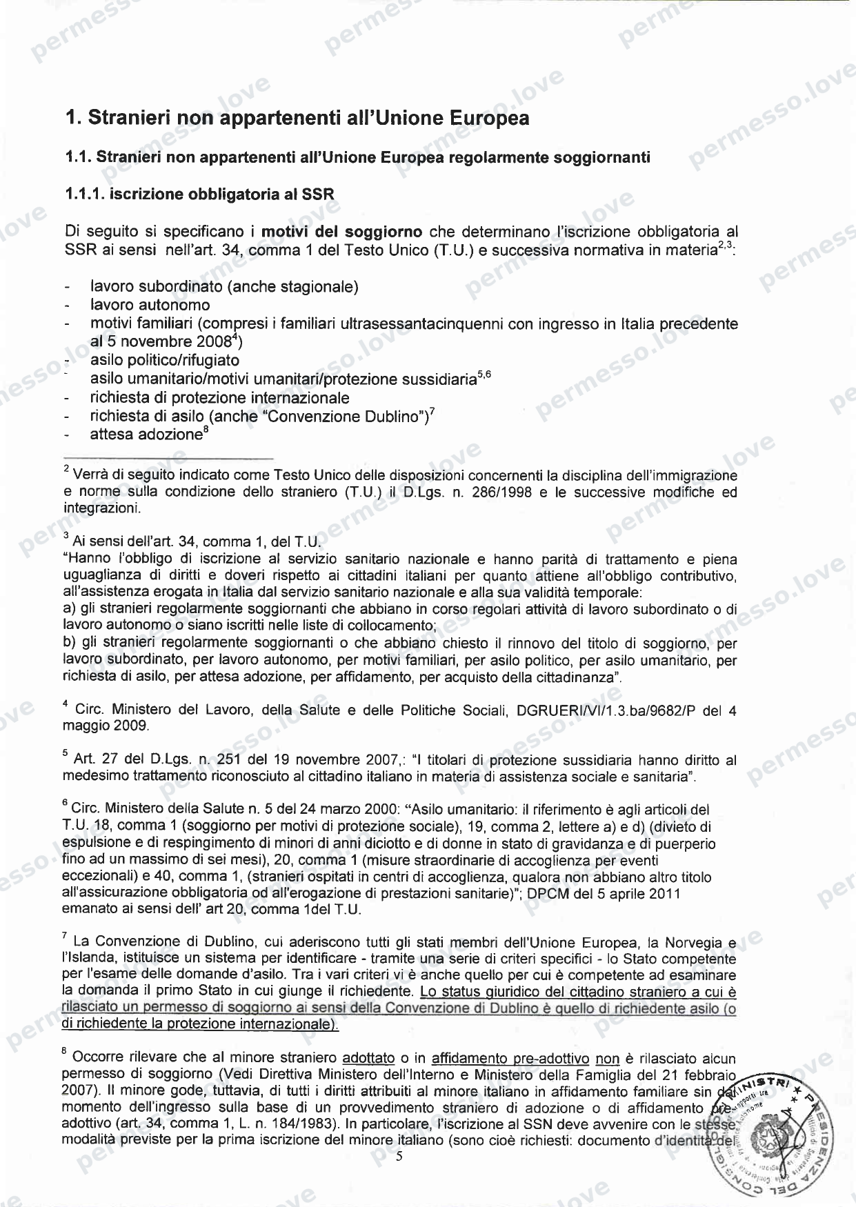 Accordo Stato-Regioni sulla assistenza sanitaria agli stranieri in Italia (2012, Rep. N 255/CSR) - pagina 8/65