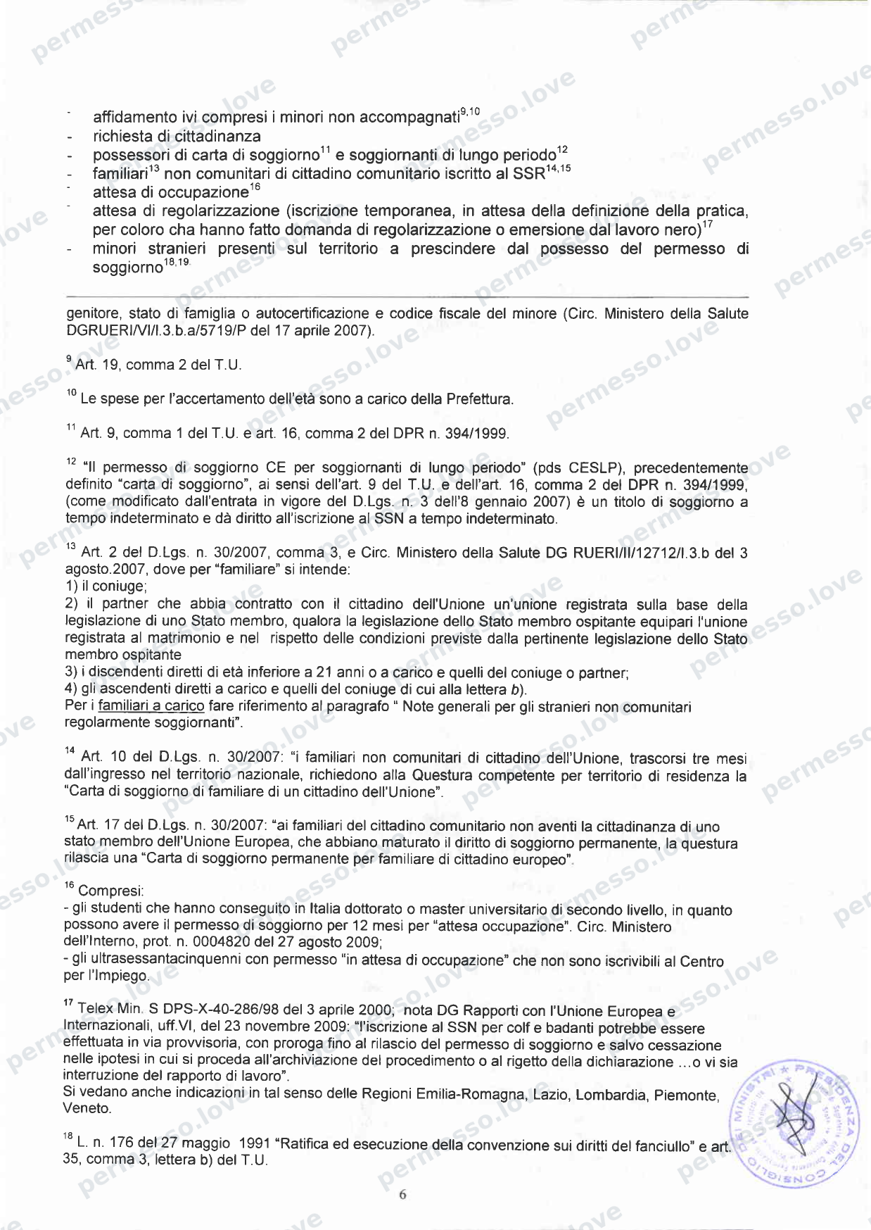 Accordo Stato-Regioni sulla assistenza sanitaria agli stranieri in Italia (2012, Rep. N 255/CSR) - pagina 9/65