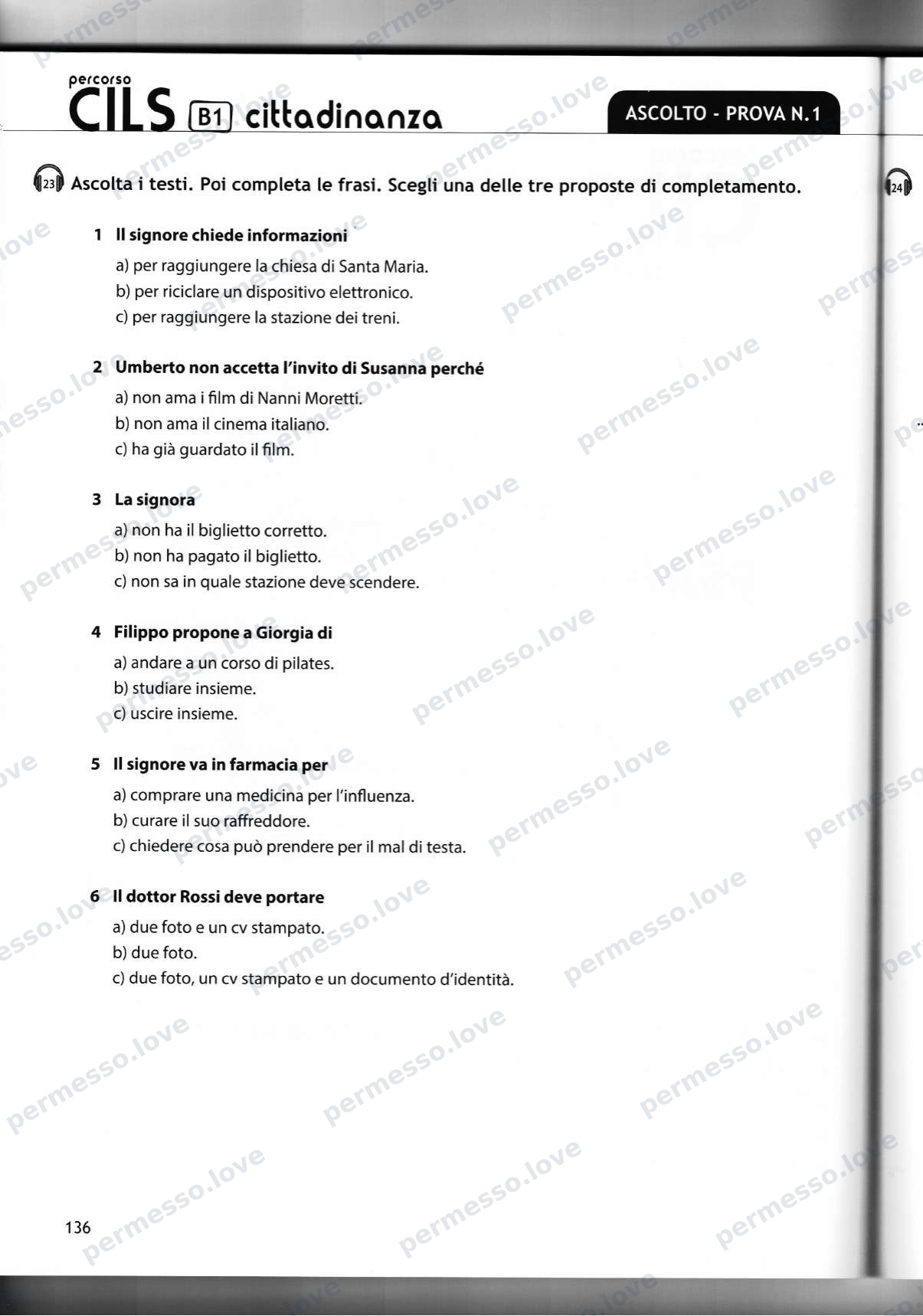 Учебник подготовки к экзамену CILS B1 cittadinanza (Casus Libri) - страница 106/141