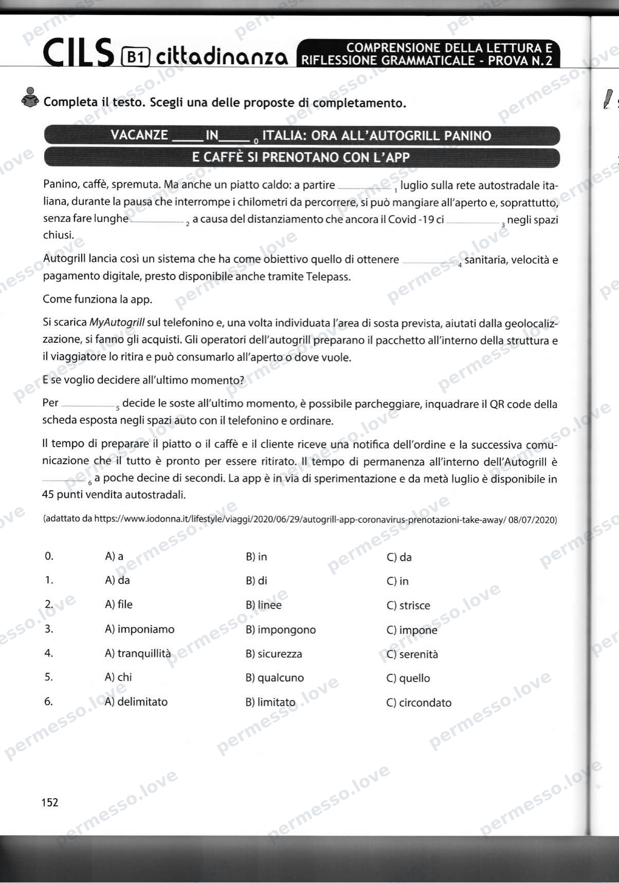 Учебник подготовки к экзамену CILS B1 cittadinanza (Casus Libri) - страница 121/141