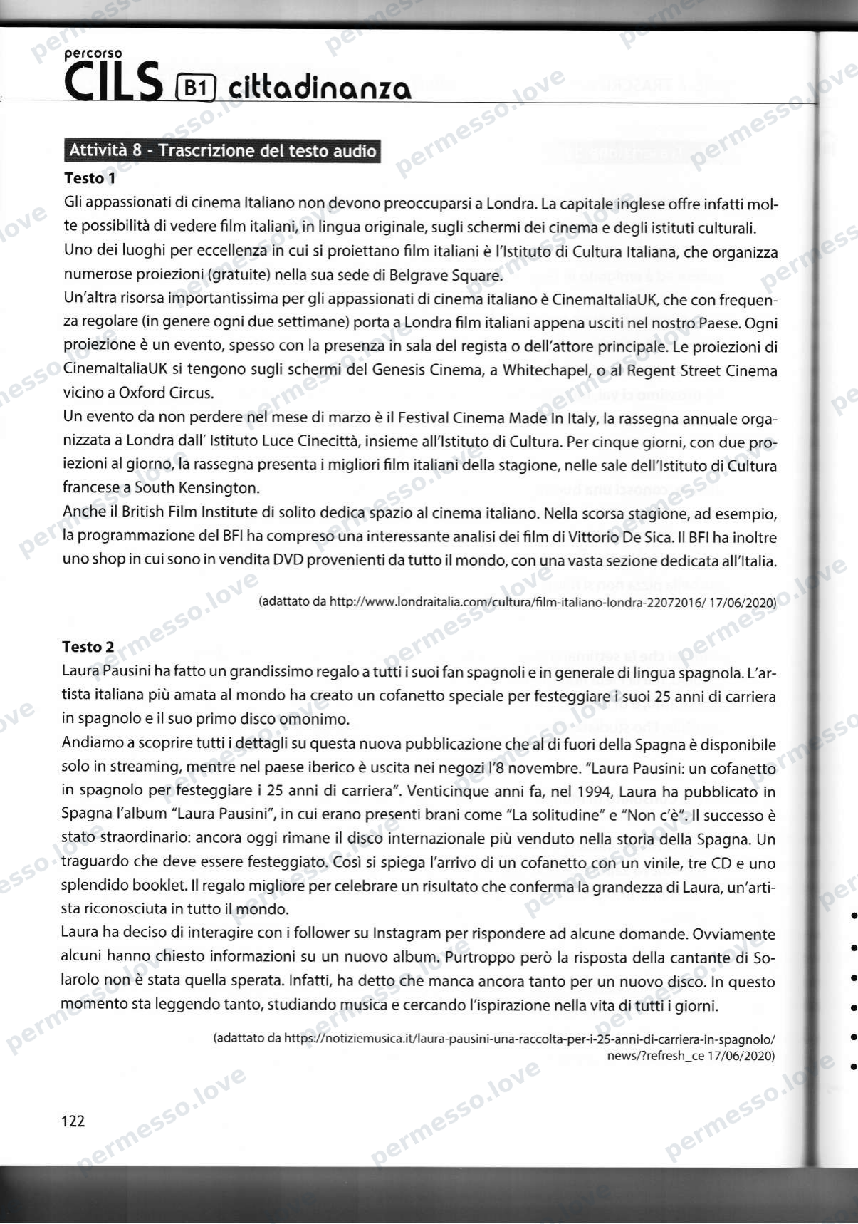 Учебник подготовки к экзамену CILS B1 cittadinanza (Casus Libri) - страница 93/141