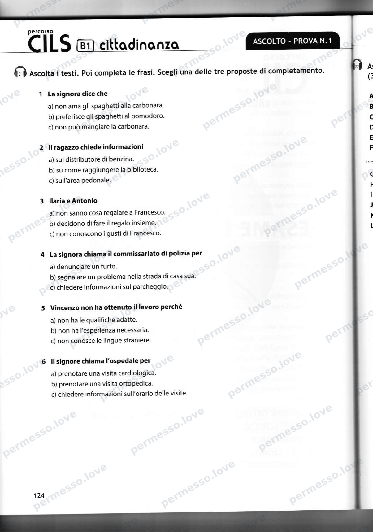 Учебник подготовки к экзамену CILS B1 cittadinanza (Casus Libri) - страница 95/141