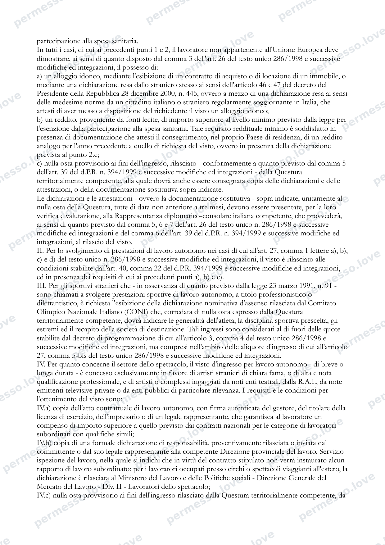 Декрет Министерства иностранных дел Италии от 11 мая 2011 г. - Типы виз и требования - страница 7/15