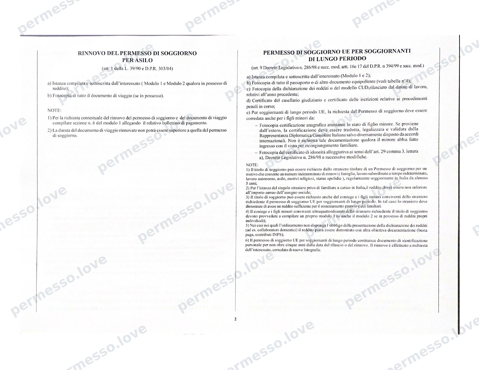 Modulo ufficiale Mod. 209 - richiesta di permesso di soggiorno (Kit Permesso) - pagina 22/24