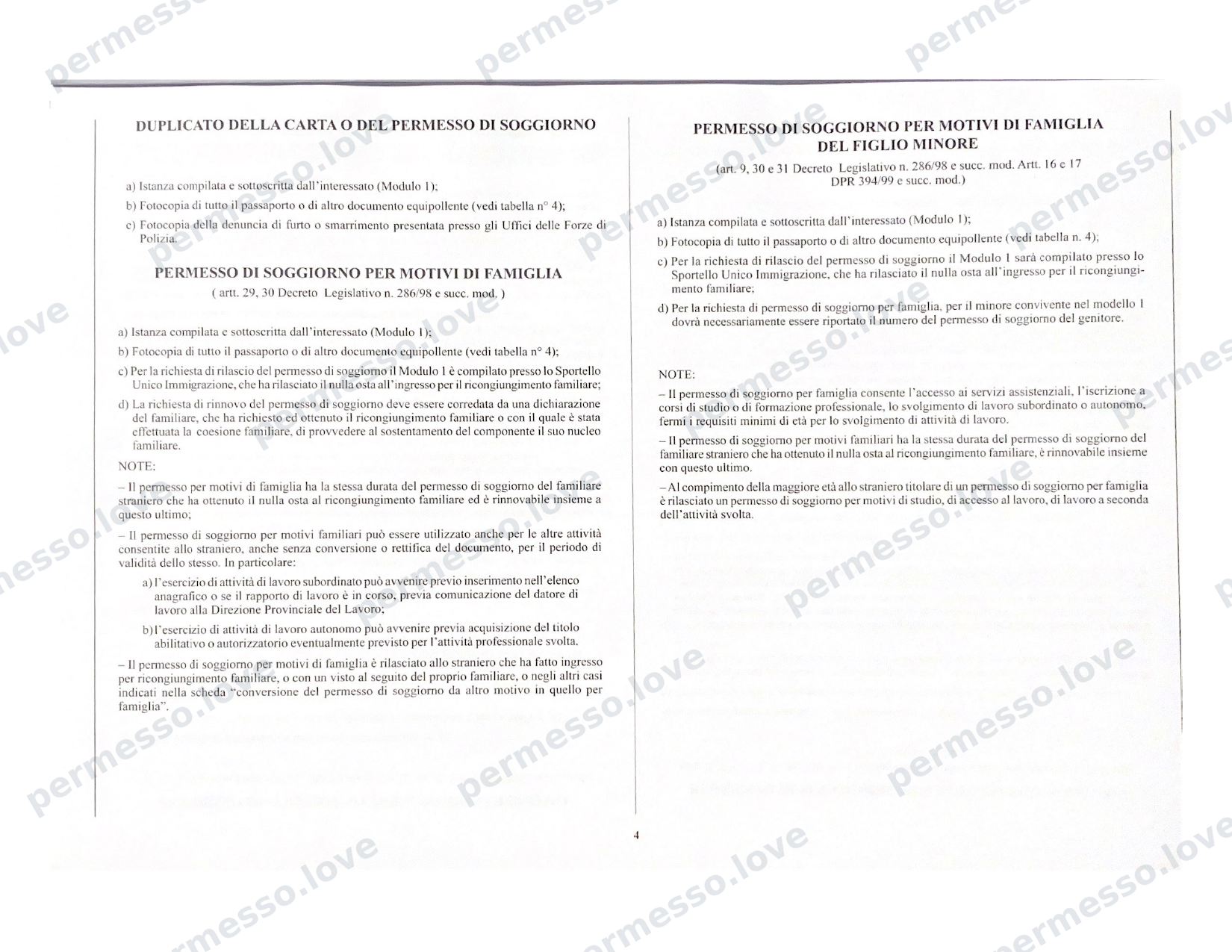 Modulo ufficiale Mod. 209 - richiesta di permesso di soggiorno (Kit Permesso) - pagina 24/24