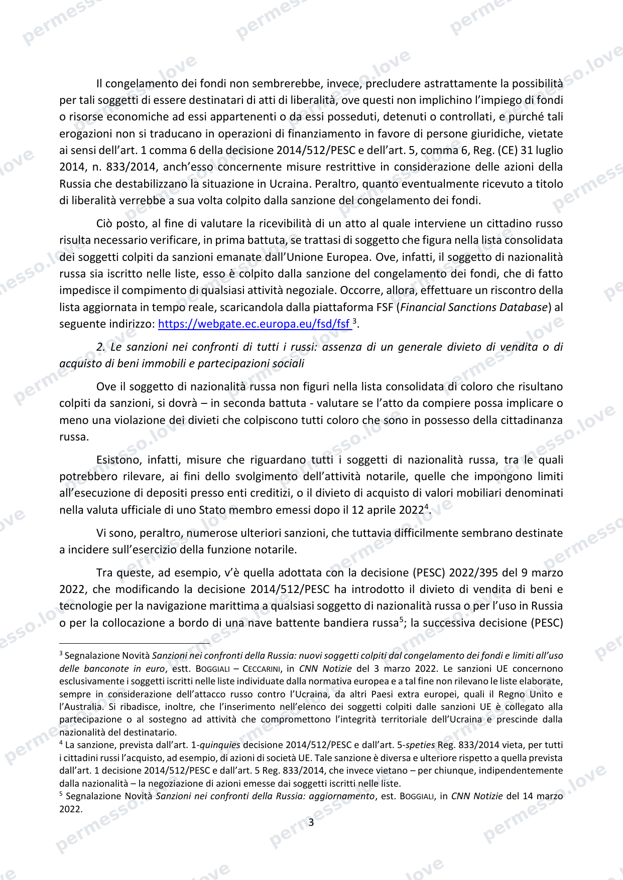 Study by the National Council of Notaries: EU sanctions and transactions of Russian citizens - page 3/13
