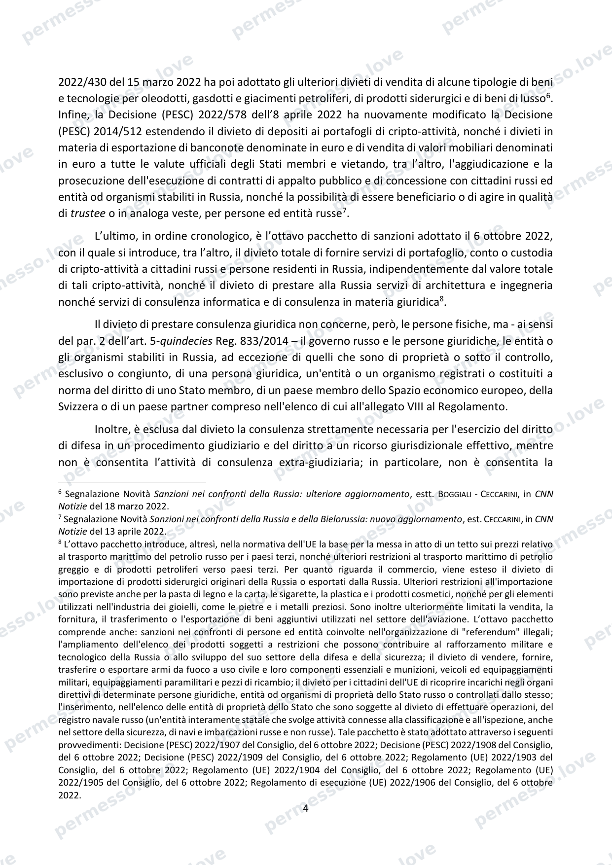 Study by the National Council of Notaries: EU sanctions and transactions of Russian citizens - page 4/13