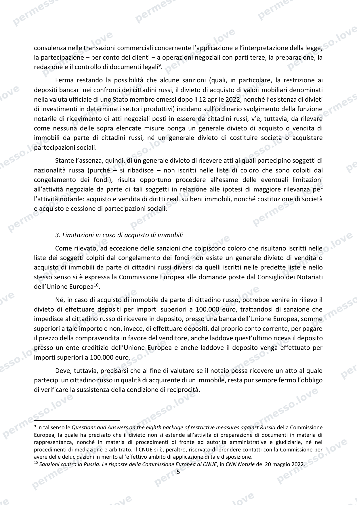 Study by the National Council of Notaries: EU sanctions and transactions of Russian citizens - page 5/13
