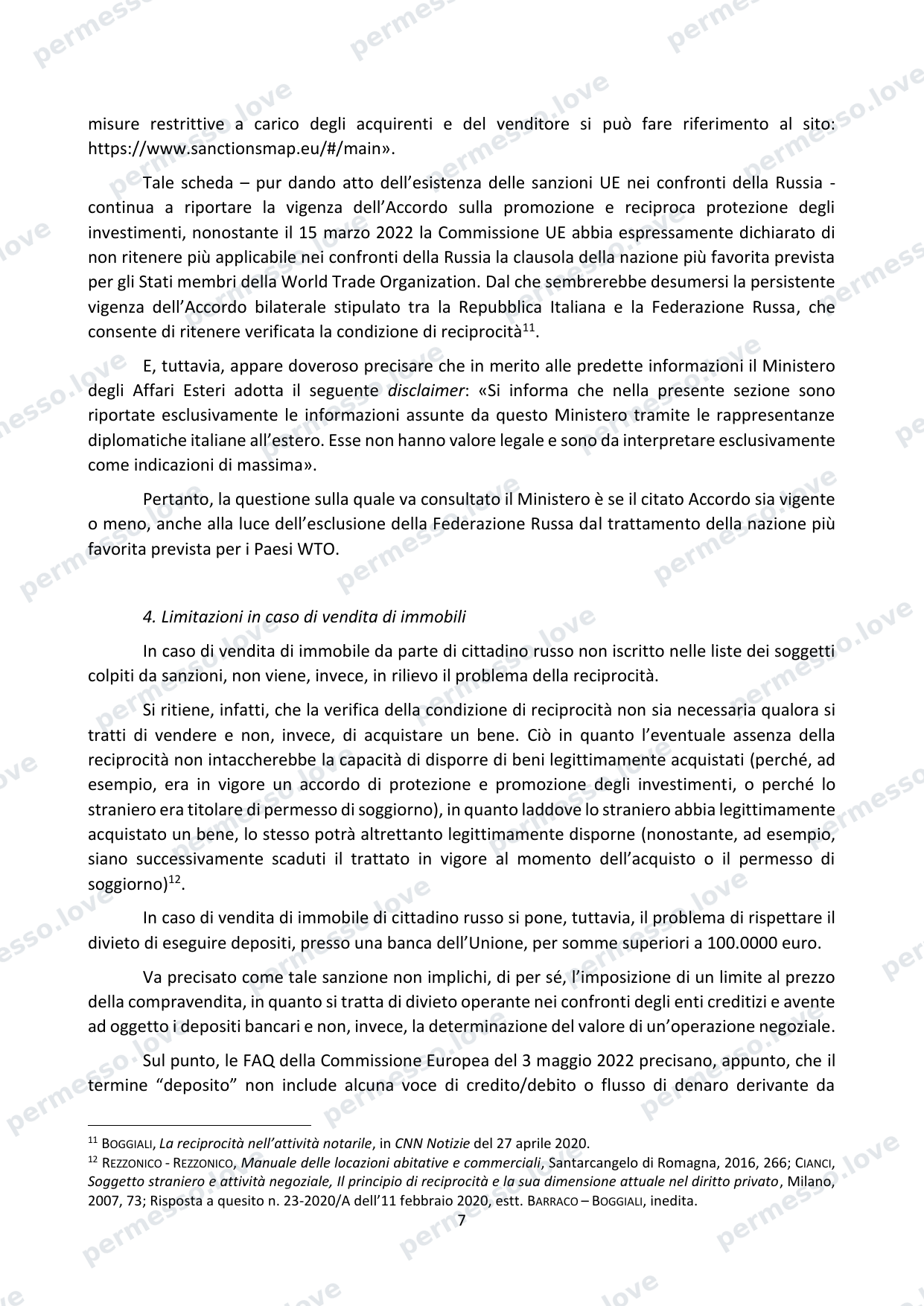 Study by the National Council of Notaries: EU sanctions and transactions of Russian citizens - page 7/13