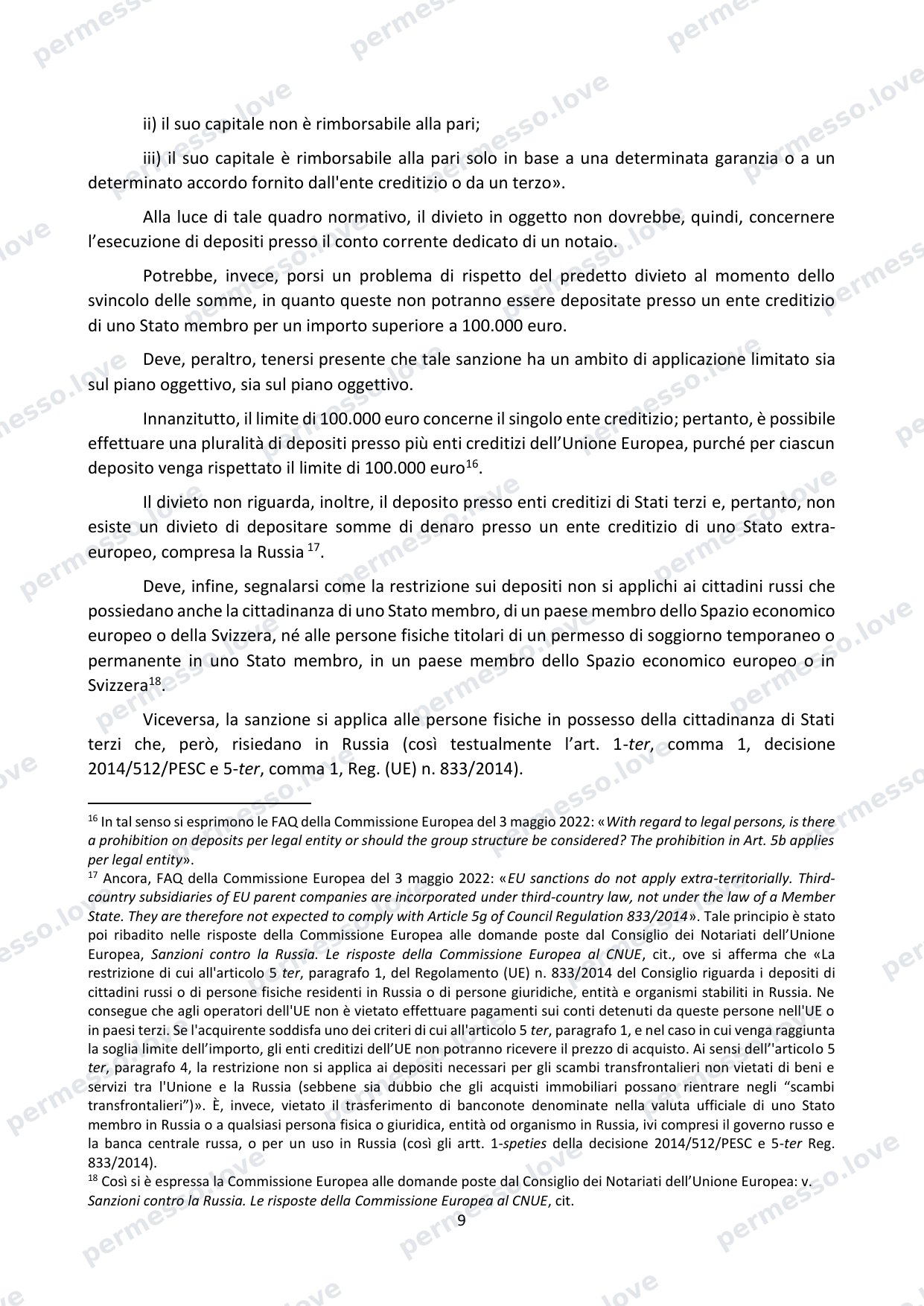 Study by the National Council of Notaries: EU sanctions and transactions of Russian citizens - page 9/13