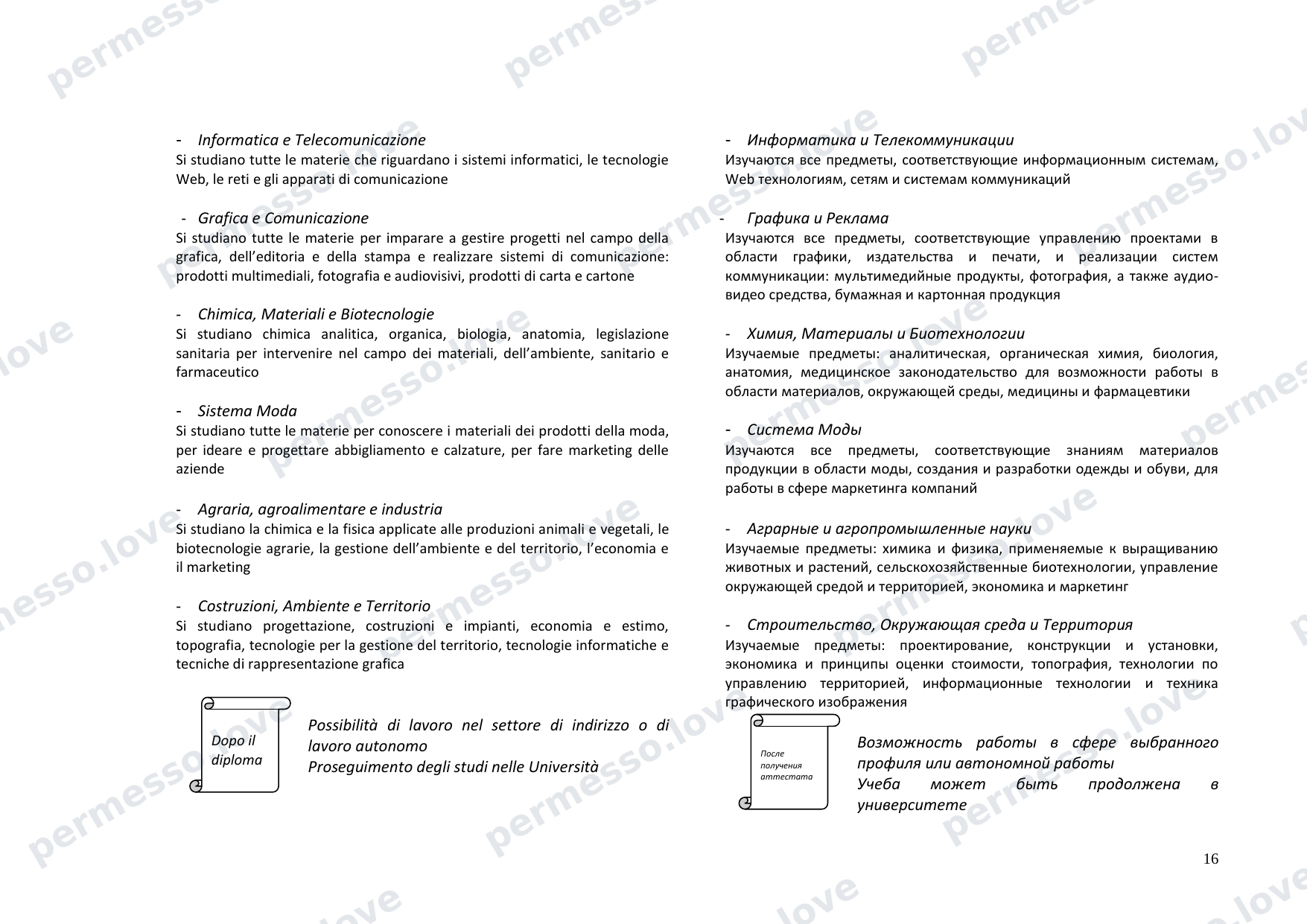 Путеводитель по итальянской средней школе для иностранных подростков и родителей (двуязычный, ит/рус) - страница 16/28